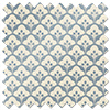 Trellis Prints, Scallop and Bud Raffs Blue - Roller Blind